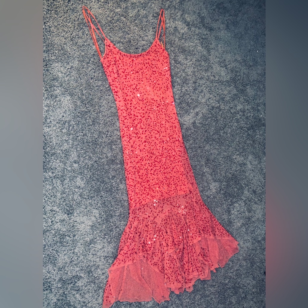 Custom Made PinkSalmon Mermaid Like Style Event Dress